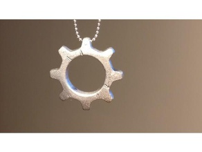 open source gear pendant image not accurate jewelry 3d print model - Mito3D