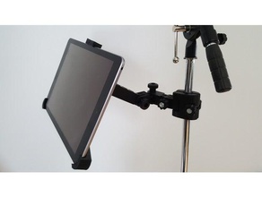 ipad mic music stand holder tablet tabletstand 3d print model - Mito3D