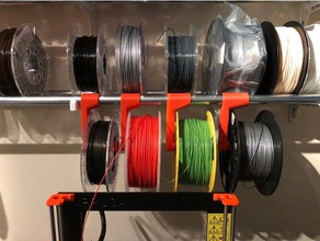 hanging filament spool holder 3d printer accessories pipe clamp wall mount 3d print model - Mito3D