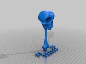 teschio e ossa baby rattle giochi giocattoli l'osso ragazzi sonaglio cranio giocattolo 3d print model - Mito3D