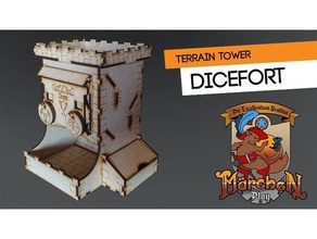 dicefort brinquedo & acessórios para jogos dados da torre guildball lasercut 3d print model - Mito3D
