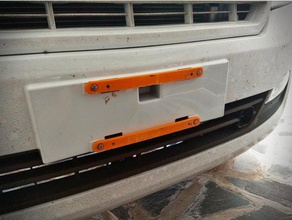 adaptador para chapa dominio automotor argentina parts adapter registration plate vehicle 3d print model - Mito3D