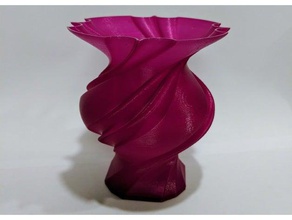 vase-twisted flutes 1 art spiral vase watertight 3d print model - Mito3D