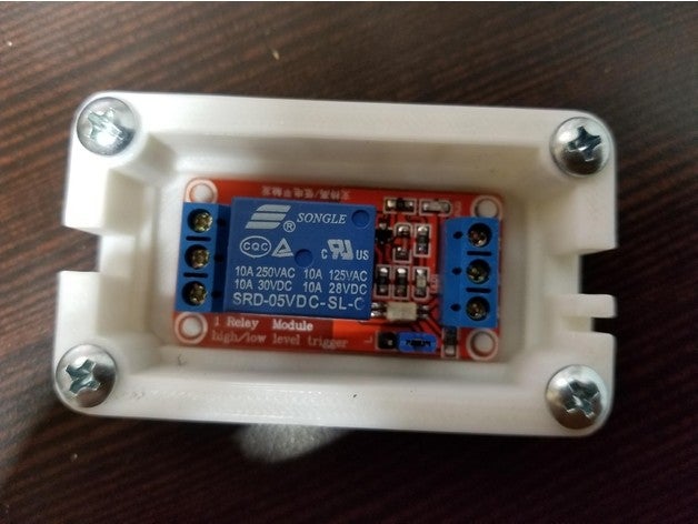 Gehäuse 1 Kanal 5v relay installiert ist inline-Netzkabel - Elektronik box Kabel Schnur Netzteil raspberry pi relais relais-platine montieren 3D print model - Mito3D