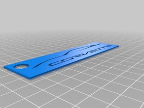 corvette logo keychains custom customizable customized keychain 3d print model - Mito3D
