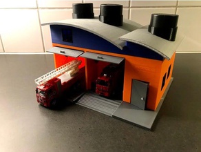 fireman sam inspired solar powered fire station toys & games fighter truck 3d print model - Mito3D