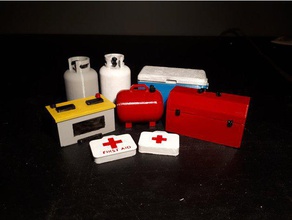 rc 1 10 rock crawler scale-Zubehör r c Fahrzeuge Hilfe Luft-tank Batterie komprimierte Luft Kühler cool-box die erste medizinische medi-kit Propan Propan-tank skalieren toolbox 3d print model - Mito3D
