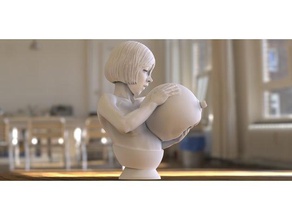 one girl sack sculptures female nsfw sexy woman 3d print model - Mito3D