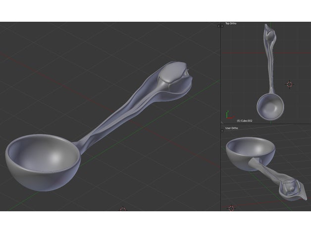 fiore cucchiaio da minestra La stampa 3d Stampante cucina zuppa il strumento 3D print model - Mito3D