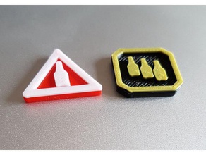 x-wing Miniatur-tokens Biere Spiele 3d print model - Mito3D