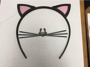 Katze Stirnband Ohr-Einsätzen Kostüm cat Ohren Spaß Haarband tragen Kinder 3d print model - Mito3D