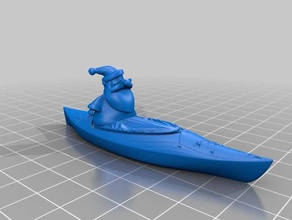 kayak santa La stampa 3d di natale ornamento il claus 3d print model - Mito3D