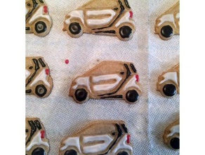 smart auto cortador de galletas La impresión en 3d cookie las cookies coche fortwo 3d print model - Mito3D