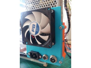 Peki rs-150-12 güç kaynağı durumunda 80 mm fan dc-dc dönüştürücü lm2596 kova demek 3d baskı yazıcı kutusu durumda soğutma fanı kapak gx-16 monte edin 3d print model - Mito3D