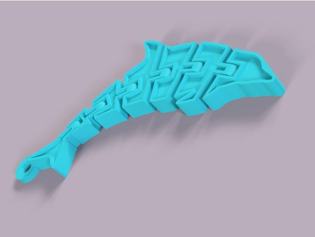 articulados con bisagras de delfines llavero - fusion 360 tutorial llaveros delfín las 3D print model - Mito3D