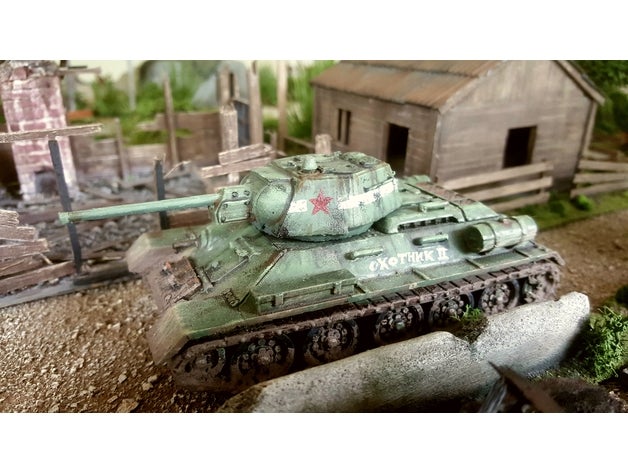 soviet t34 76 tank 1 56 scale 28mm 3d printing bolt action 3D print model - Mito3D