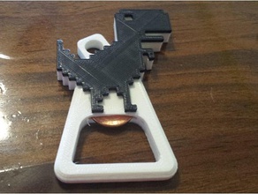 8-bit dino bottle opener household 3d print model - Mito3D