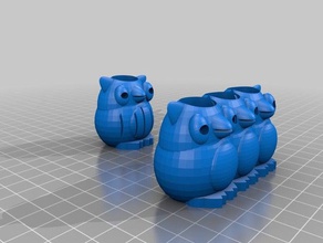 owl pot decor 3d print model - Mito3D