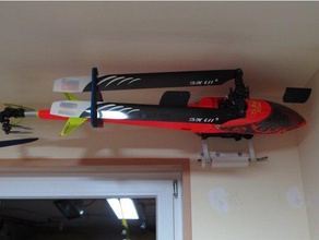 rc hubschrauber elicottero - wandhalterung fissaggio a parete r c i veicoli creato freecad halterung heli 3d print model - Mito3D