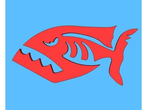 piranha art fish wslab 3d print model - Mito3D