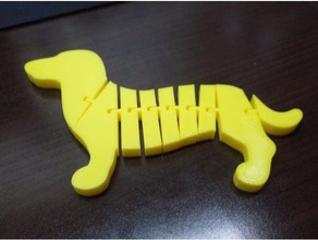articulated dachshund interactive art dog 3d print model - Mito3D