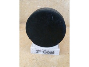 hokey puck tutucu stand - ilk gol spor ve açık hava hockeypuck buz hokeyi topu 3d print model - Mito3D