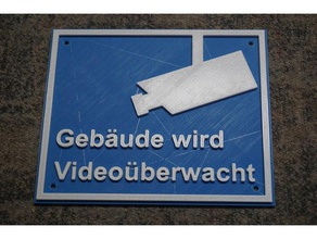 warnschilder video berwachnung saftey schild Sicherheit sign berwachung Warnung warnschild 3d print model - Mito3D