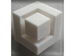 rhombic illusion math art cubes geometrical 3d print model - Mito3D