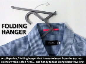 folding hanger organization accessory bedroom clothes clothing easy hanging home household oganization practical shirt simple solution travel tshirt unique wardrobe 3d print model - Mito3D