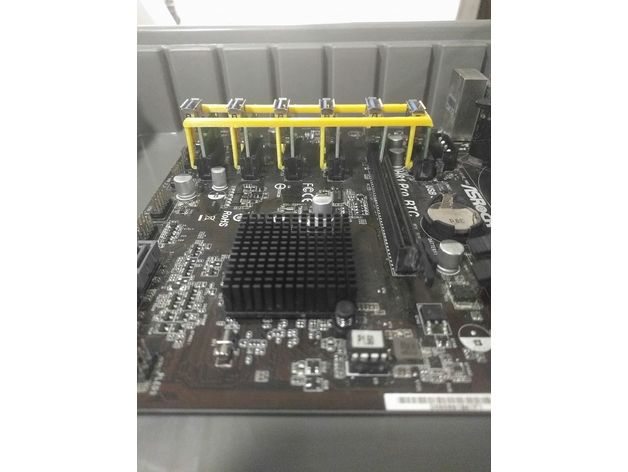 pcie pci-e riser bridge asrock h81 & h110 computer crypto cryptocurrency gpu graphics card mining 3D print model - Mito3D