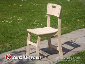 curved dining chair cnc-style wedged mortise joints kitchen & 18 plywood birch cnc router 3d print model - Mito3D