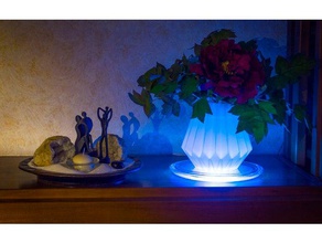 origami vaso de 1 decoração flor luz pote rgb 3d print model - Mito3D