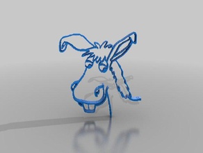 donkey 2d art 3d print model - Mito3D