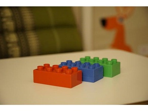realmente duplo compatible con 3d-impresión optimizada de ladrillo 4x2 juguetes construcción 3dprintable dobles lego 3d print model - Mito3D