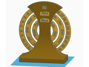 circular calendar office 3d print model - Mito3D