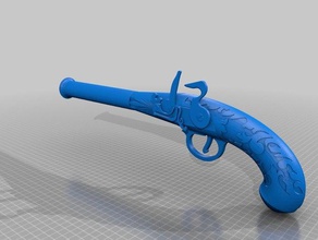 flintlock pistol remix props blunderbus pirate 3d print model - Mito3D