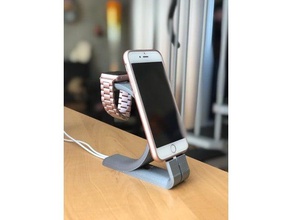 iphone + apple watch charging stand mobile phone dock 6 7 8 x support 3d print model - Mito3D