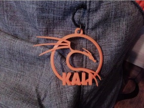 kali linux logotipo bugiganga chaveiro chaveiros Logo em 3d o keychain berloque 3d print model - Mito3D