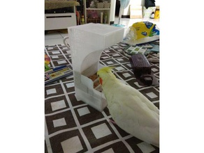 kuş besleyici saman toplayıcı dökülme önlemek evcil hayvan 3d print model - Mito3D
