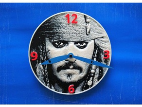 reloj piratas del caribe 3d art 3dlito black clock dibujo drawing lithophane litofania relief relieve pared white 3d print model - Mito3D