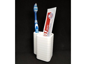 toothbrush paste holder bathroom stand 3d print model - Mito3D