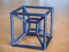 customizable tesseract math art bridging overhang tesseracts 3d print model - Mito3D