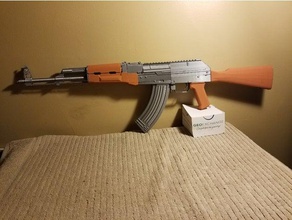 ak-47 akm fácil modelo de impressão adereços ak47 rifle assalto arma prop 3d print model - Mito3D