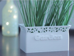 flower pot garden outdoor & grass planter voronoi 3d print model - Mito3D