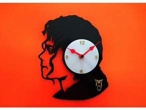 reloj de michael jackson art 3dlito l'horloge chanter la chanson pochoir 3d print model - Mito3D