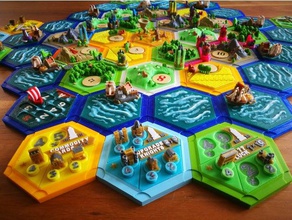 cities & knights 20 magnetic multicolor games catan city expansion mmu mosaic palette pallete multi color material prusa settlers 3d print model - Mito3D
