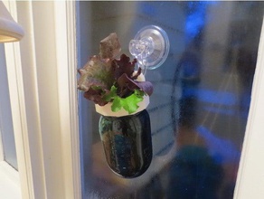 hanging mason jar window planter outdoor & garden customized growlocal herbs indoor lid localgardenchallenge pdx3dplab plants remix 3d print model - Mito3D