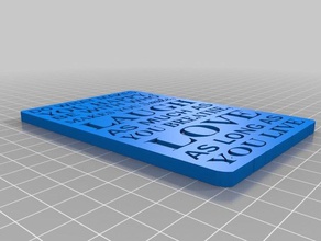 motto della placca segni e loghi preventivo citazioni 3d print model - Mito3D