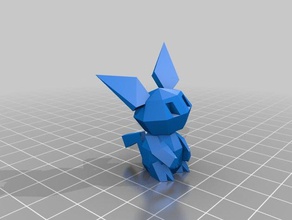 pokemon low poly pichu esculturas baixa contagem de polígonos 3d print model - Mito3D