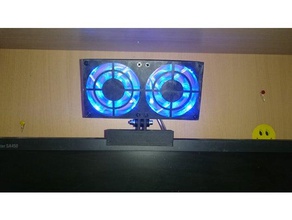 monitor montado en la colling ventilador Ventilador de 80mm aire refrigeración el verano 3d print model - Mito3D
